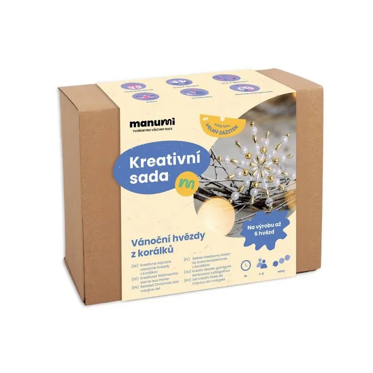 Manumi kreativní sada na výrobu vánočních hvězd z korálků